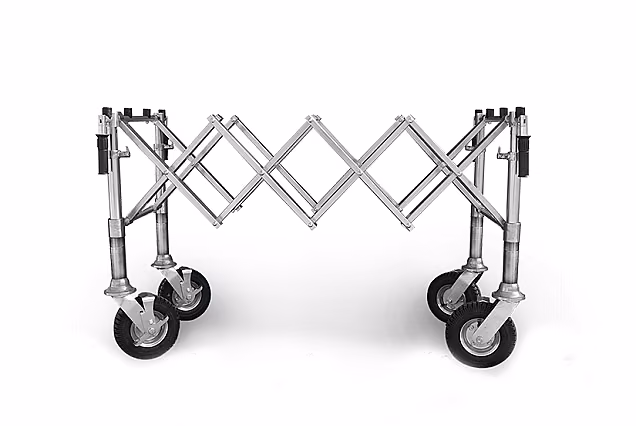 Carrello pieghevole PREMIUM color argento, con RIALZO