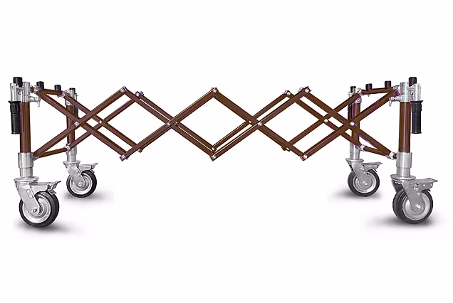 Carrello portaferetri pieghevole COMPACT, ruote piccole, MARRONE