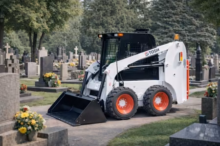 Meccanizzazione dei cimiteri – come scegliere la pala compatta giusta per la manutenzione e la gestione cimiteriale